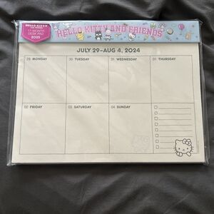 Hello Kitty and Friends -  17 Month Desk Pad 2025 Weekly Planner - Blue
